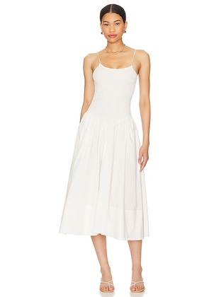 L'Academie Armanda Poplin Midi Dress in White. Size XL.