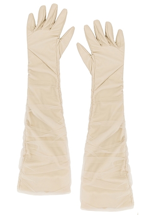 LAMARQUE Marilyn Gloves in Ivory. Size M-L.