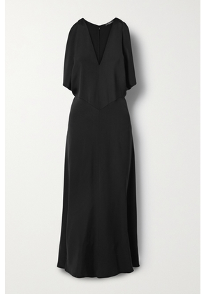 Loro Piana - Milena Draped Silk Midi Dress - Black - IT36,IT38,IT40,IT42,IT44,IT46,IT48