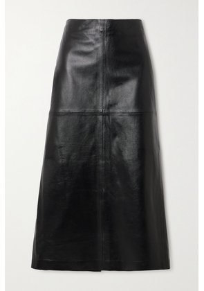 GOLDSIGN - The Hikson Paneled Leather Midi Skirt - Black - US0,US2,US4,US6,US8,US10