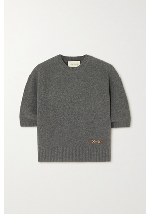Gucci - Horsebit-detailed Cashmere Sweater - Gray - XXS,XS,S,M,L