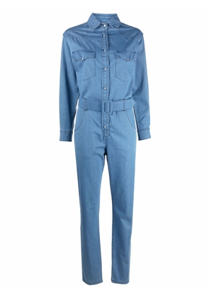 Federica Tosi long-sleeved denim jumpsuit - Blue