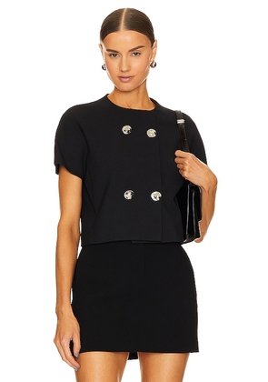 Theory Crop Top With Buttons in Black. Size S.