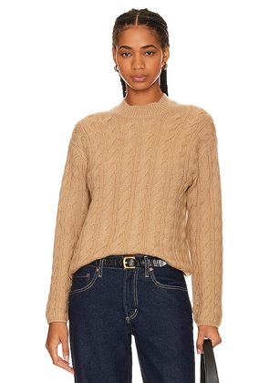 Vince Twisted Cable Cropped Crew in Beige. Size XL.