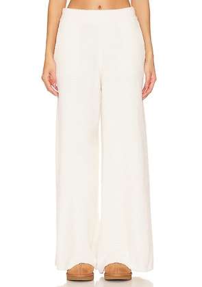 WeWoreWhat Wide Leg Pull On Boucle Pant in Ivory. Size L, S, XL.