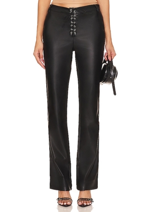 WeWoreWhat Faux Leather Lace Front Pant in Black. Size 24, 25, 27.