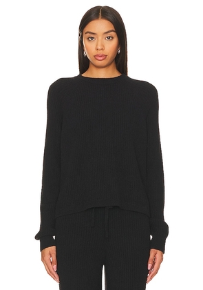 Spiritual Gangster Boxy Chenille Sweater in Black. Size L, M, XS.