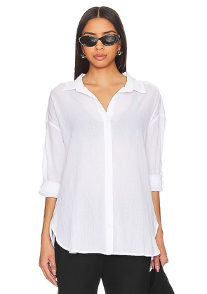 Seafolly Classic Beach Shirt in White. Size L, M, S, XL.