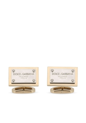 Dolce & Gabbana logo-tag square cufflinks - Gold