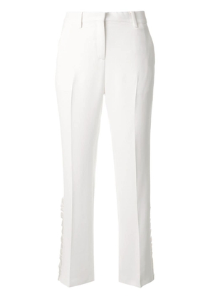 Nº21 cropped ruffle detail trousers - White