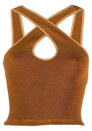 Forte Forte ribbed cross-strap tank top - Brown