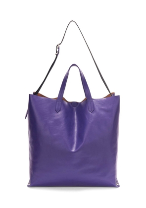 Jil Sander logo-embossed leather tote bag - Purple