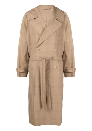 LEMAIRE checkered-pattern double-breasted coat - Neutrals