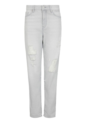 Armani Exchange distressed slim-cut jeans - White
