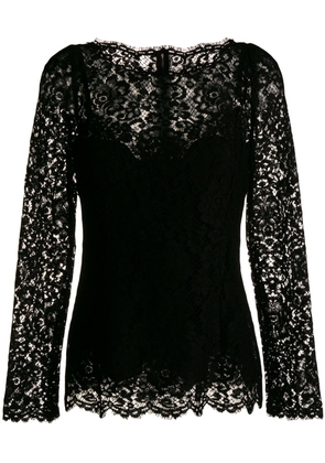 Dolce & Gabbana cordonetto-lace long-sleeve T-shirt - Black