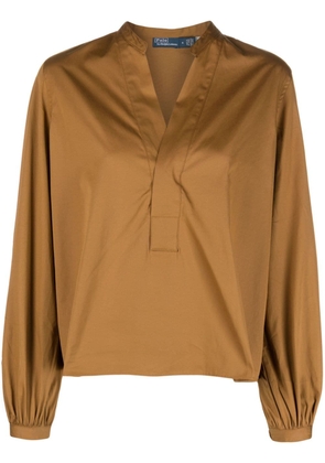 Polo Ralph Lauren Sina long-sleeve cotton blouse - Brown