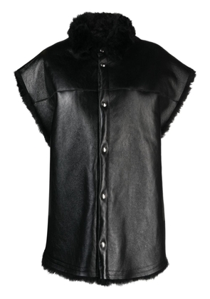 IRO Cinco reversible leather gilet - Black