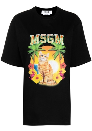 MSGM graphic print short-sleeve T-shirt - Black