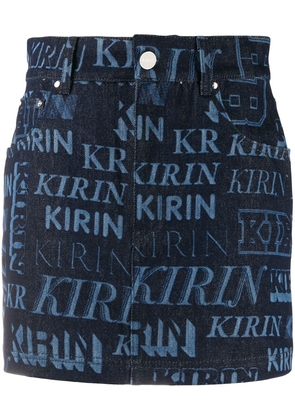 Kirin printed logo denim skirt - Blue