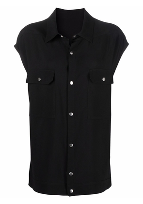 Rick Owens sleeveless button-up shirt jacket - Black
