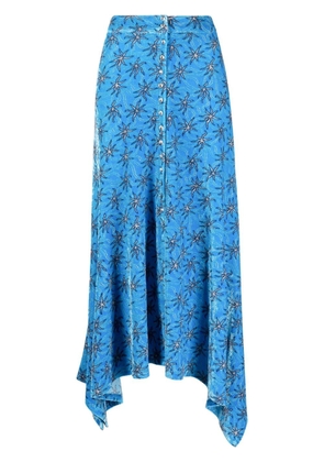 Rabanne starfish-print velvet skirt - Blue