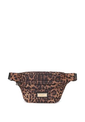 Dolce & Gabbana leopard-print belt bag - Brown
