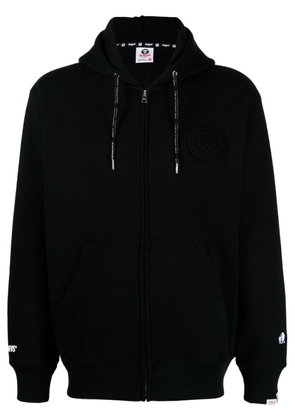 AAPE BY *A BATHING APE® logo-print jersey hooded jacket - Black