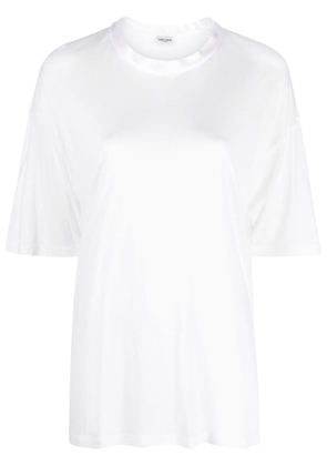Saint Laurent short-sleeve silk T-shirt - White