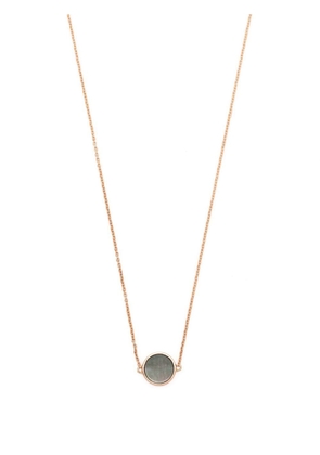 GINETTE NY 18kt rose gold mini Ever black pearl disc necklace