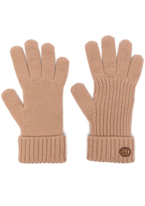 Gucci Double G knitted gloves - Brown