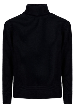 Bally roll-neck ribbed wool jumper - Blue