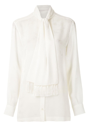 Dolce & Gabbana bouclé pussy bow blouse - White