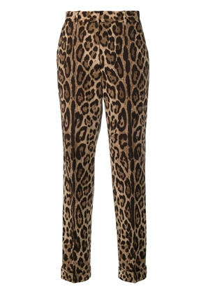 Dolce & Gabbana leopard print trousers - Brown