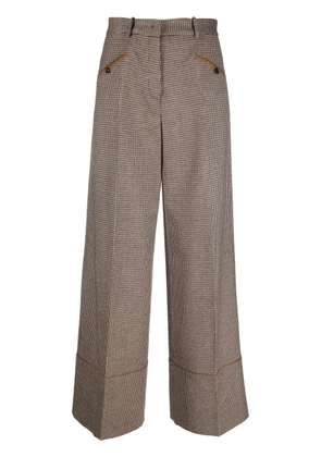 Bally houndstooth-pattern palazzo pants - Brown