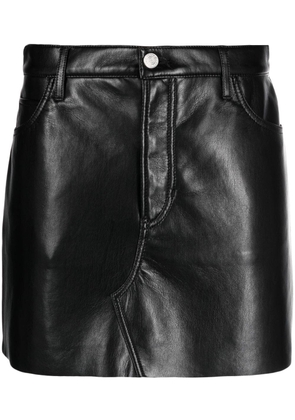 FRAME high-waist leather mini skirt - Black