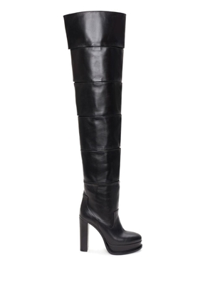 Alexander McQueen platform knee-length boots - Black