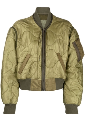 R13 Refurbished quilted bomber jacket - Green