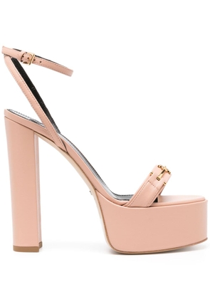 Elisabetta Franchi 145mm platform leather sandals - Pink