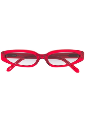 Linda Farrow slim oval frame sunglasses - Red