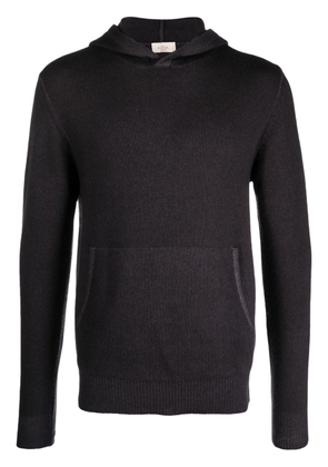 Altea virgin wool knitted hoodie - Black