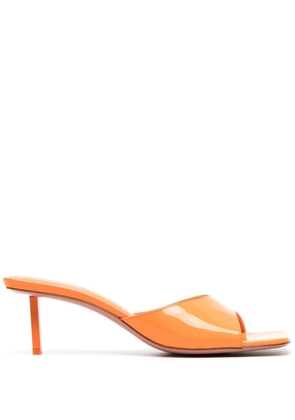 Amina Muaddi Laura 65mm patent-leather sandals - Orange