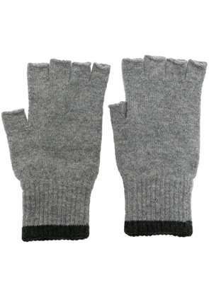 Pringle of Scotland fingerless cashmere gloves - Grey