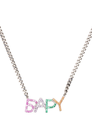 BAPY BY *A BATHING APE® crystal studded logo necklace - Silver