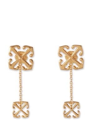 Off-White Arrow-motif drop earrings - Gold