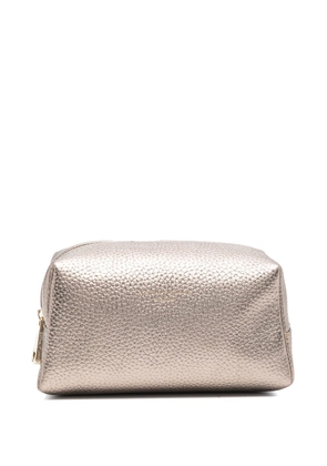 Aspinal Of London pebbled-finish zipped makeup case - Neutrals
