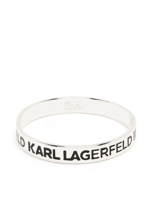 Karl Lagerfeld logo-print bangle bracelet - Silver