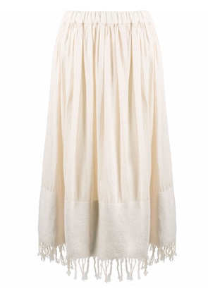 Fabiana Filippi tassel-trim pleated mid-length skirt - Neutrals