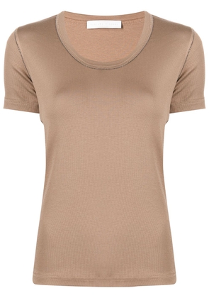 Fabiana Filippi scoop-neck cotton T-shirt - Brown