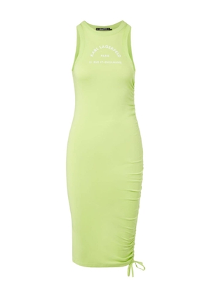 Karl Lagerfeld logo-print organic-cotton midi dress - Green