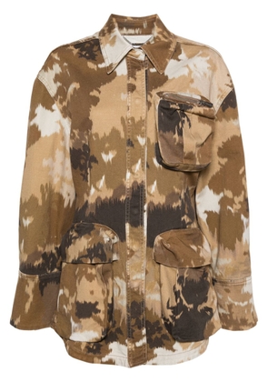Blumarine camouflage-print shirt jacket - Brown